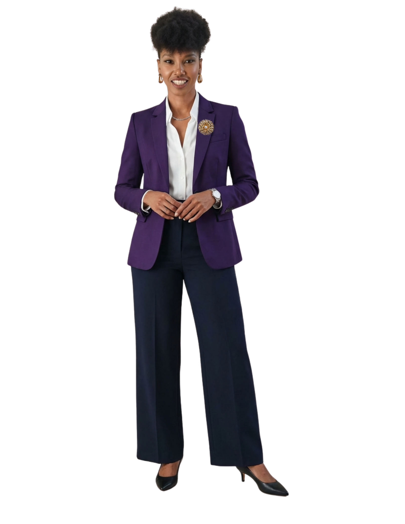 Ester B. Moore standing